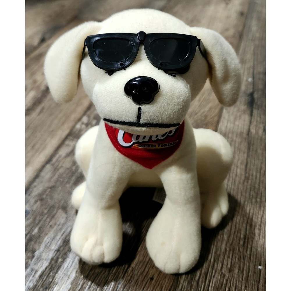 Raising Cane's Chicken Fingers Dog with Sunglasses Plush Stuffed Toy Collectible